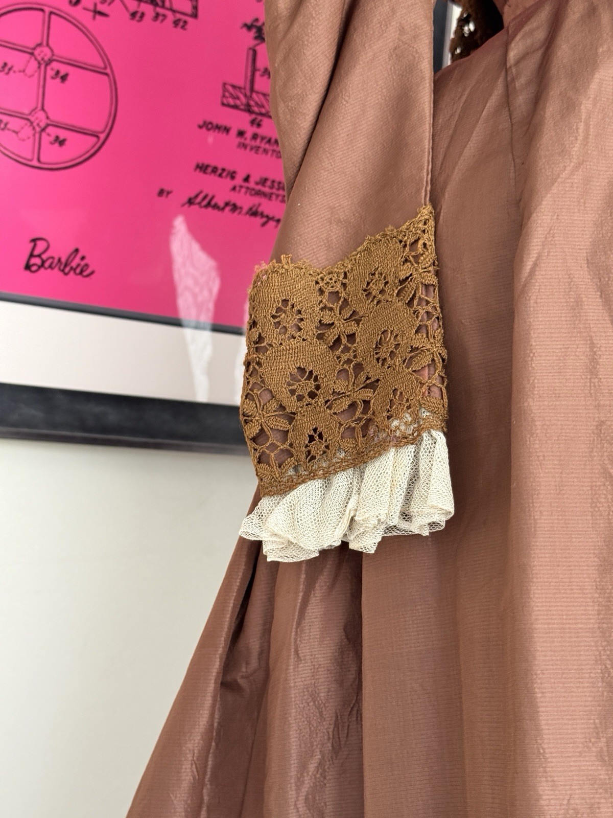 antique 2 piece victorian brown bridal ensemble bodice skirt 1800s small/xs