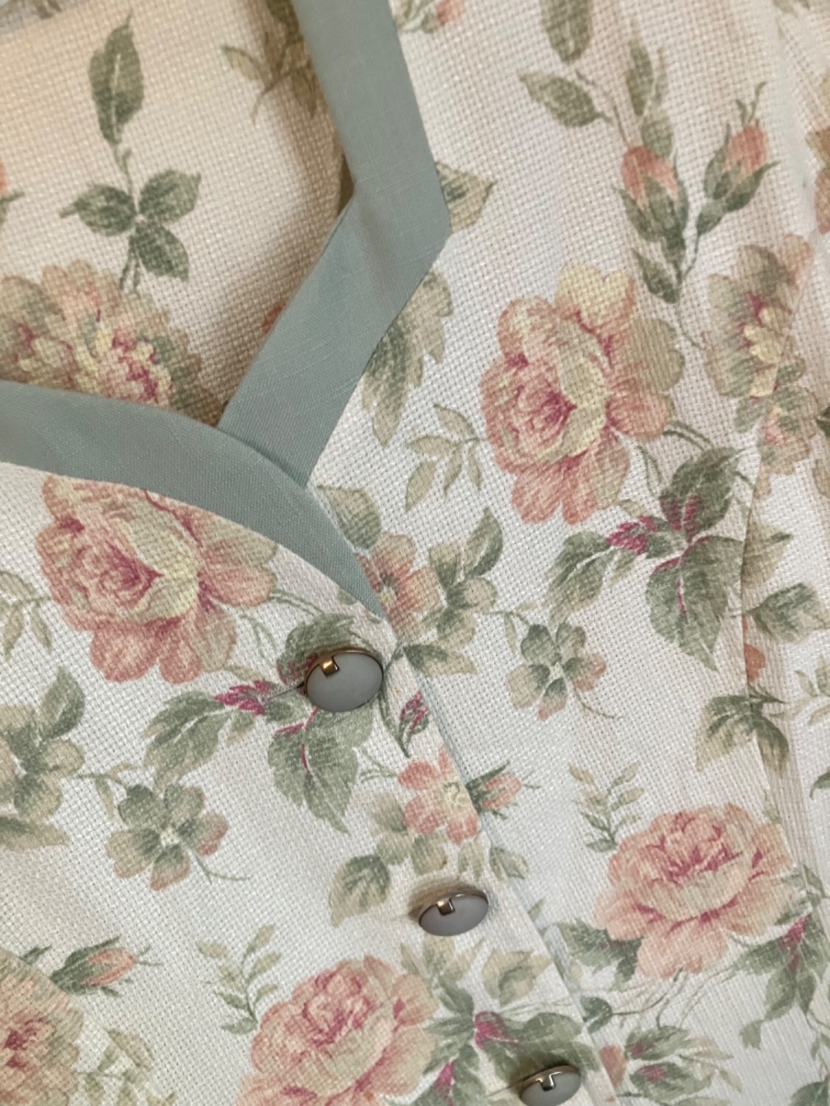 Vintage 80s Lady Carol of New York Sage Green and Cream – Size 14