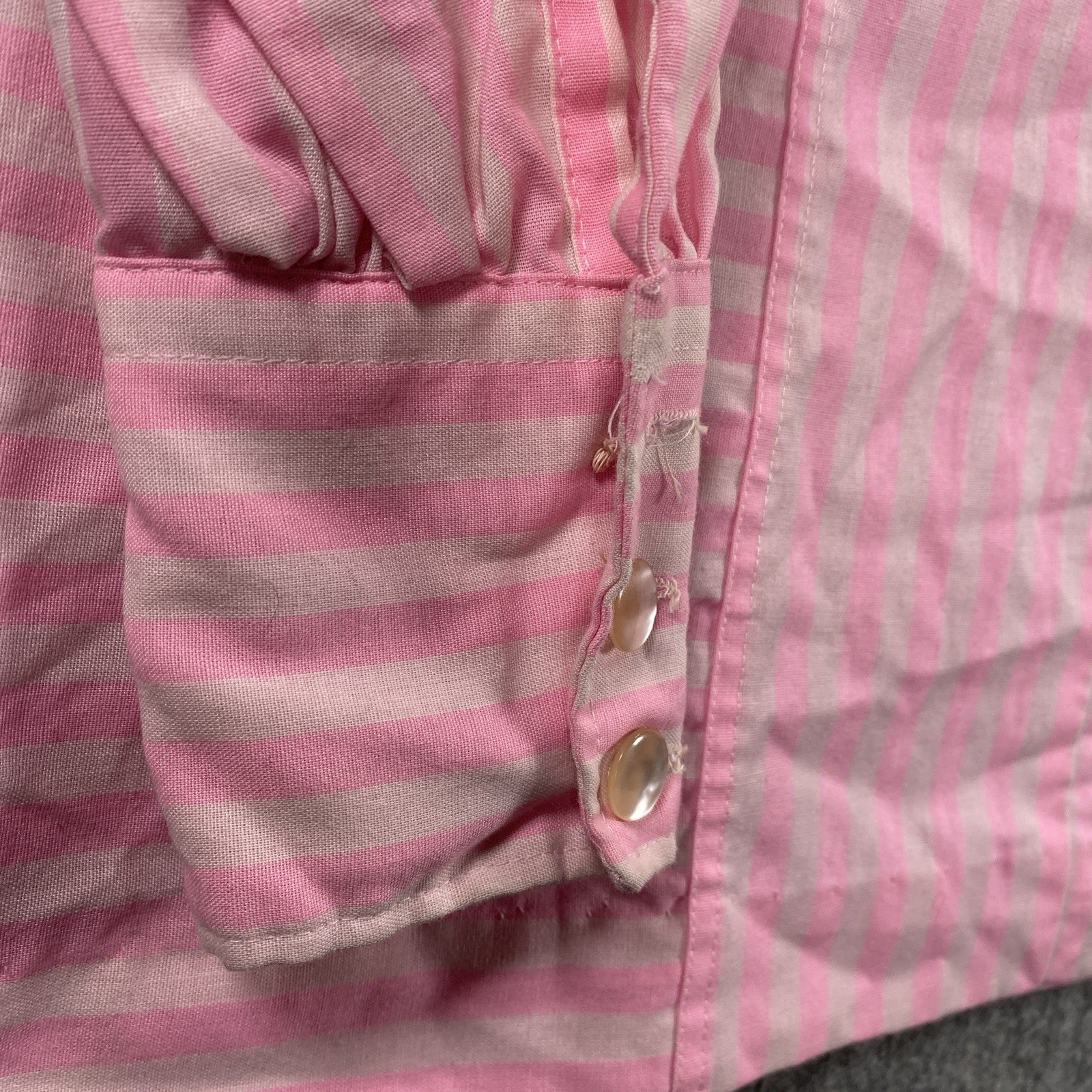 True Vintage Tem Tex Over Shirt Women’s 20×27 Rockabilly Pink Striped 1950s USA