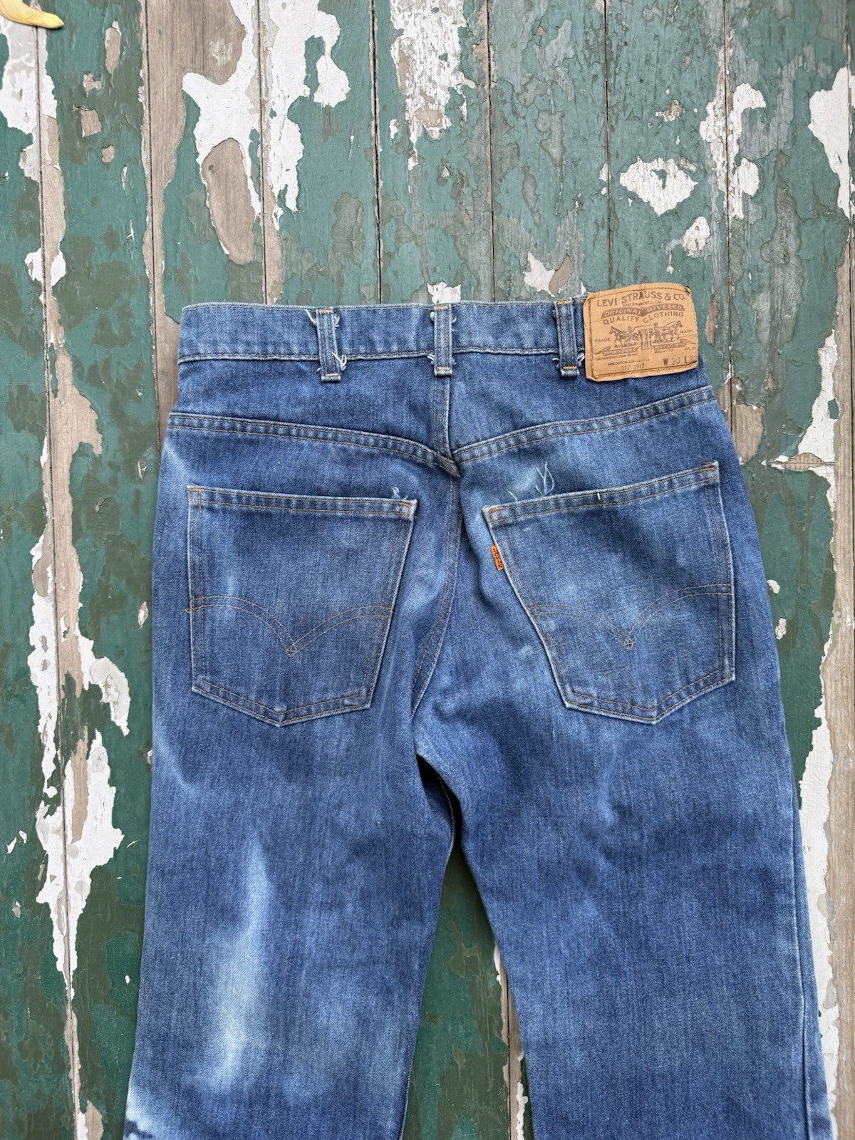 1970s Vintage Levi 517 Bootcut Fade Jeans 29X32