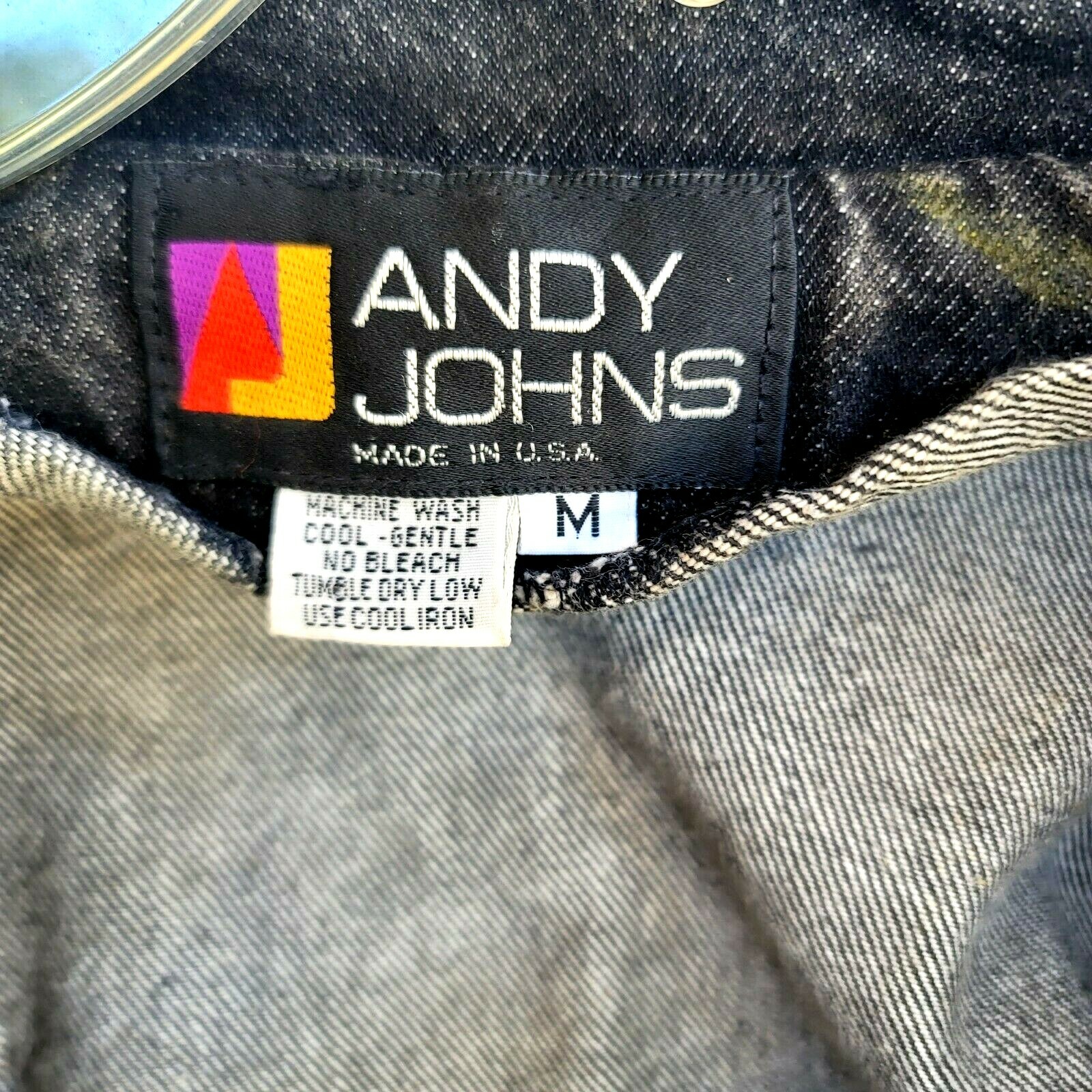 Andy Johns Long Duster Barn Coat Womens Medium Denim Dark Wash Vintage