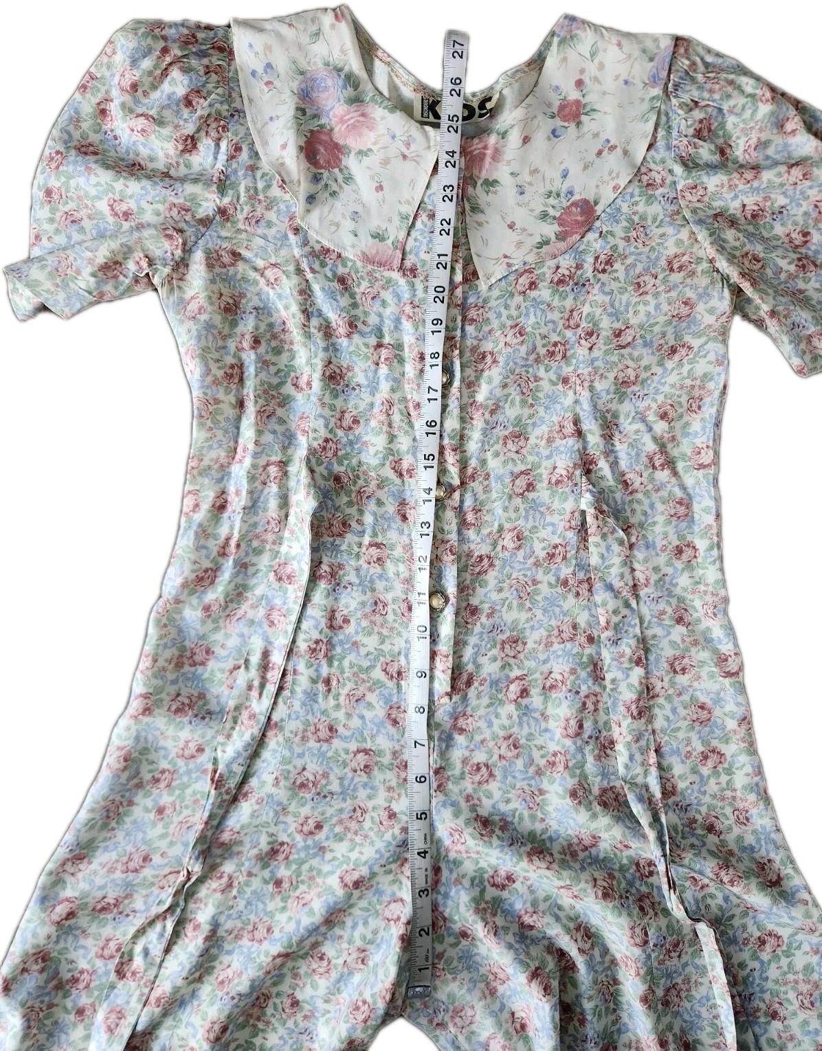 Disorderly Kids Vintage 80s Floral Cropped Collared Jumpsuit Cottagecore XS/S