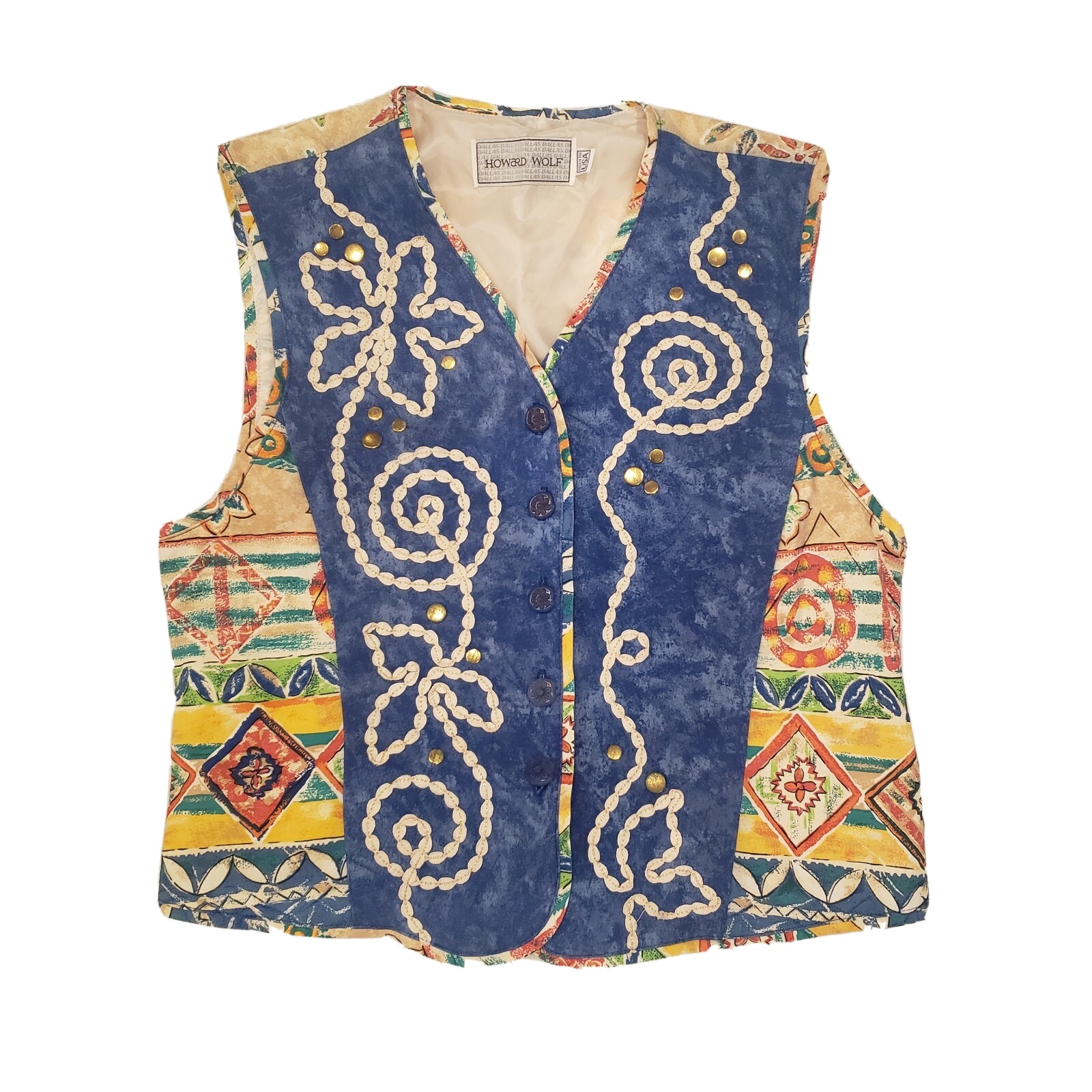 Vintage Howard Wolf Vest Size 8 Floral Print Vest