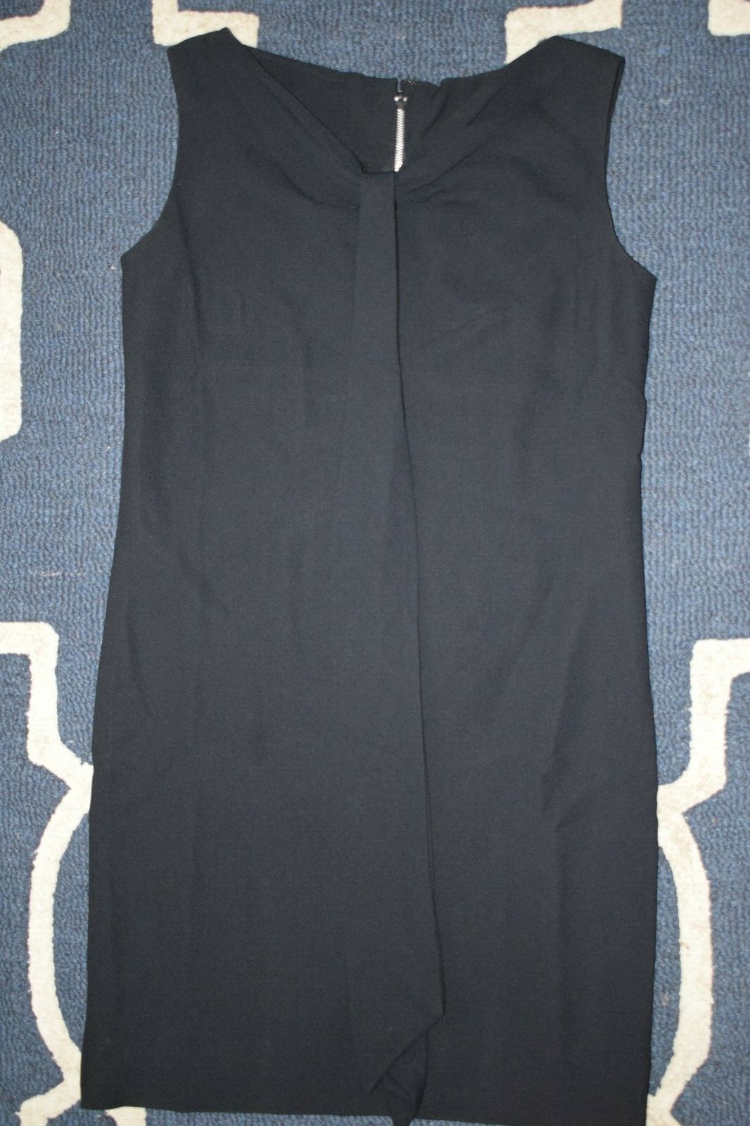 Vintage 60s Polyester Dress Jumper Black w/ Tie Bust: 33″ Waist: 34″ Lot O