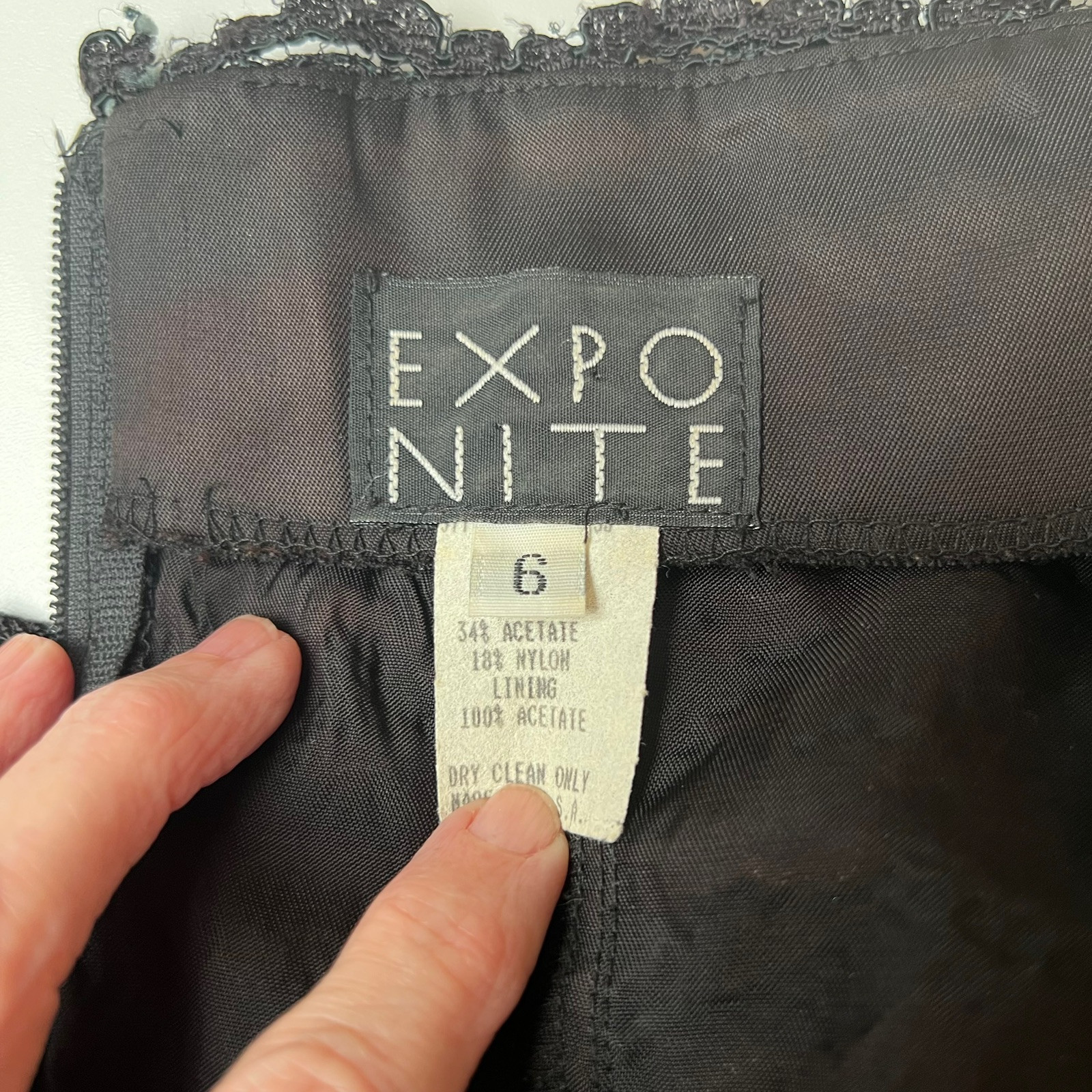 Vintage Expo Nite Black Lace Dress Cold Shoulder Size 6 See measurements