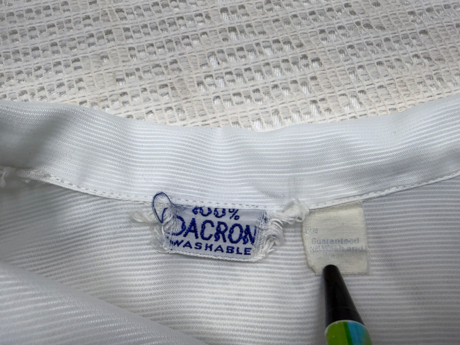 Vtg 50s 60s Nurse Waitress Removable Buttons Uniform Dress Small? White Dacron