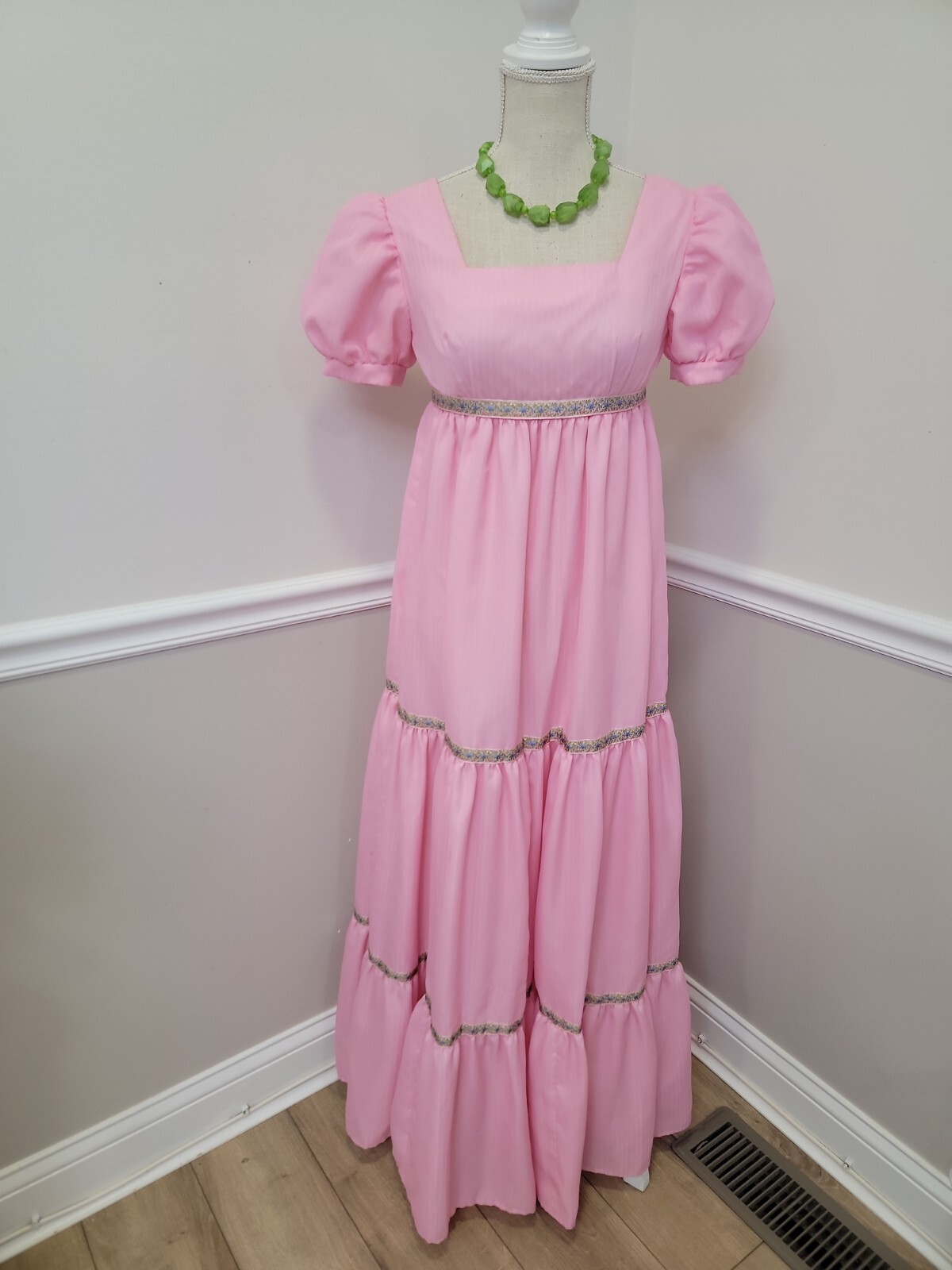Vintage 70s Unbranded Handmade?Boho Festival Long Maxi Prairie Dress
