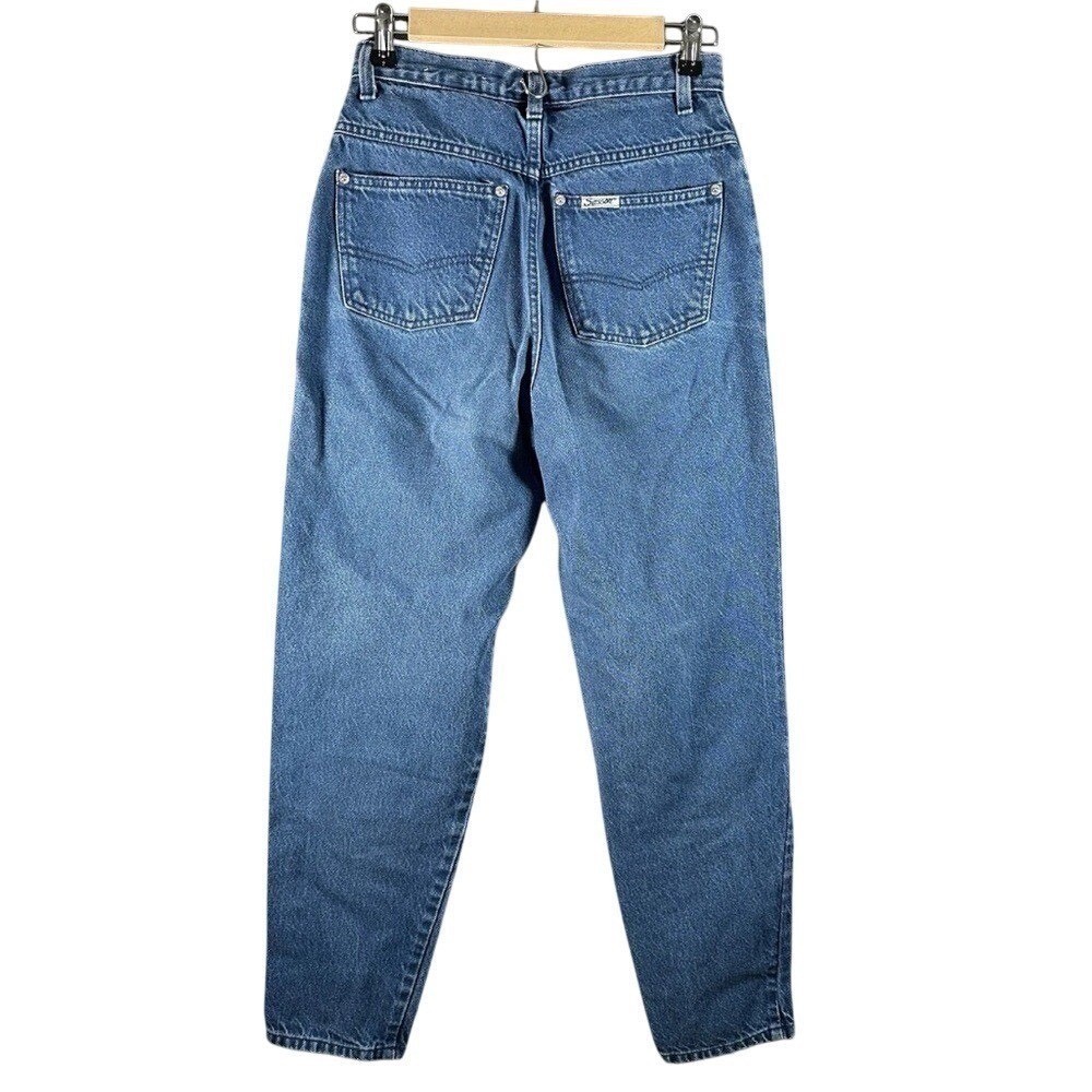 Vintage 80s Sasson High Waist Jeans Womens 27 Blue Tapered Mom Jean Retro Denim
