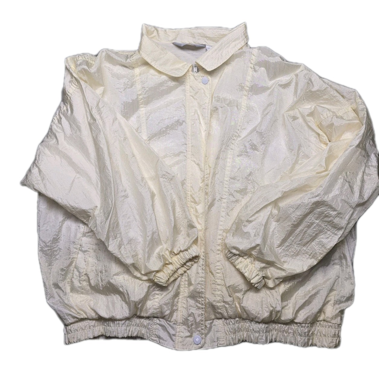 Vintage Blair Nylon Windbreaker Jacket Women’s X-Large Ivory Cream 80s 90s