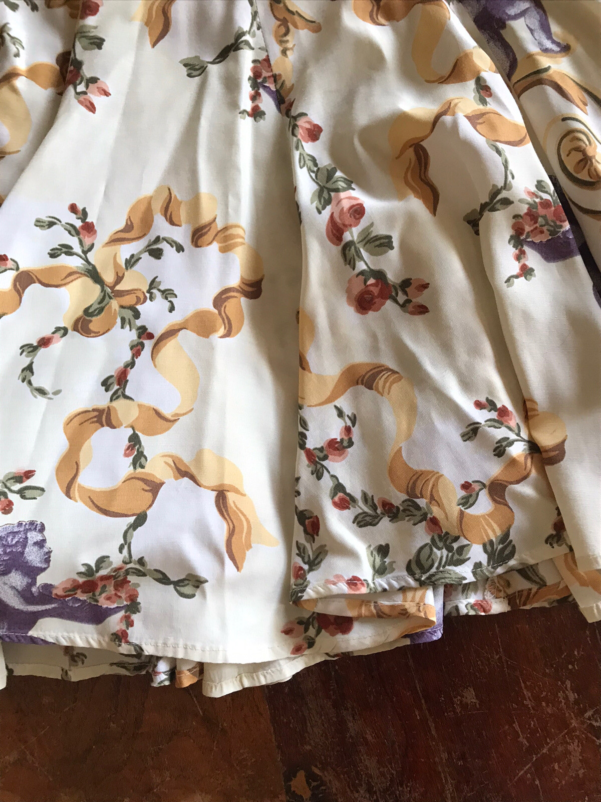 VTG 90s cupid skirt rare fabric unusual tennis style high waisted rayon skirt