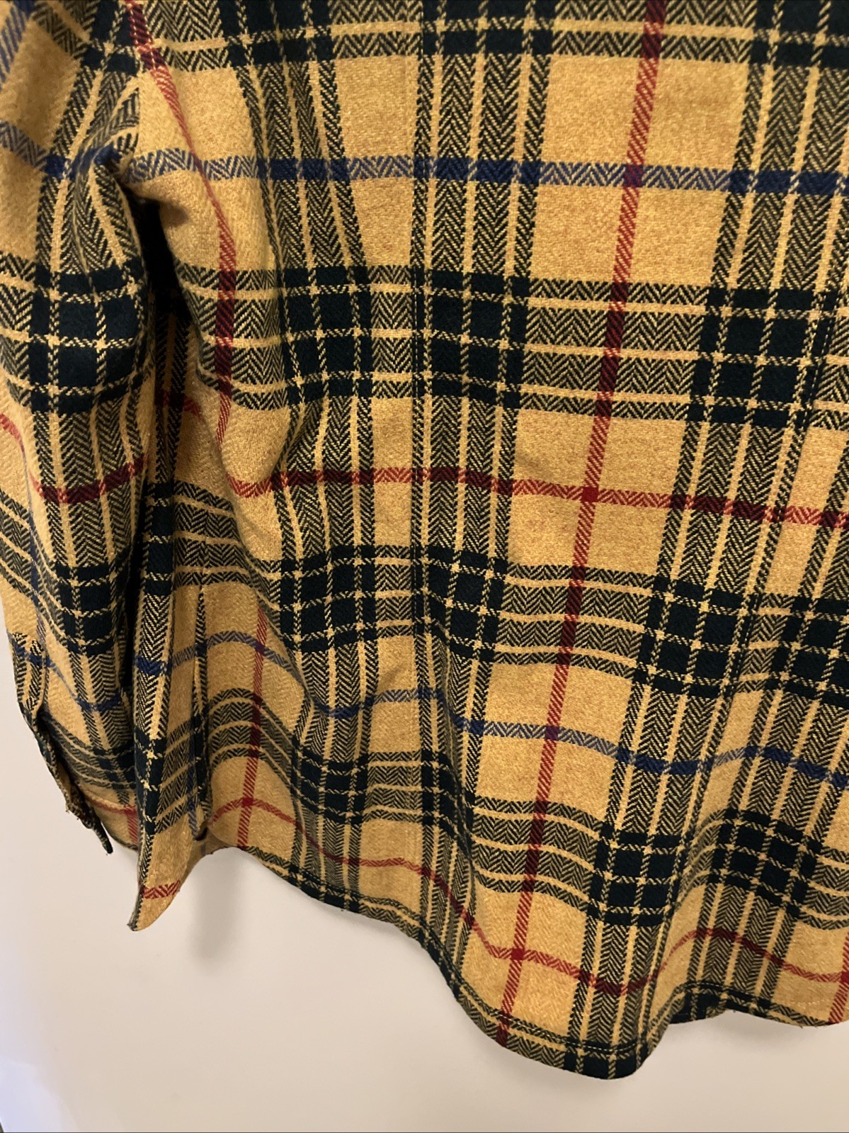 VINTAGE Les Copains Blue Eagle Yellow Plaid Jacket Italy Sz 42 Wool Blend Grunge