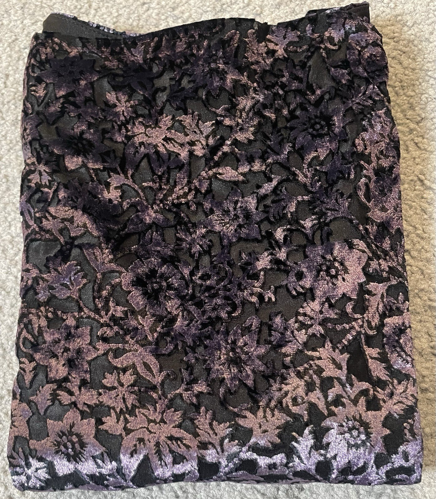 Vtg 70s Alyn Paige Floral Velvet Dress 9/10 Purple Black USA Made Classic READ