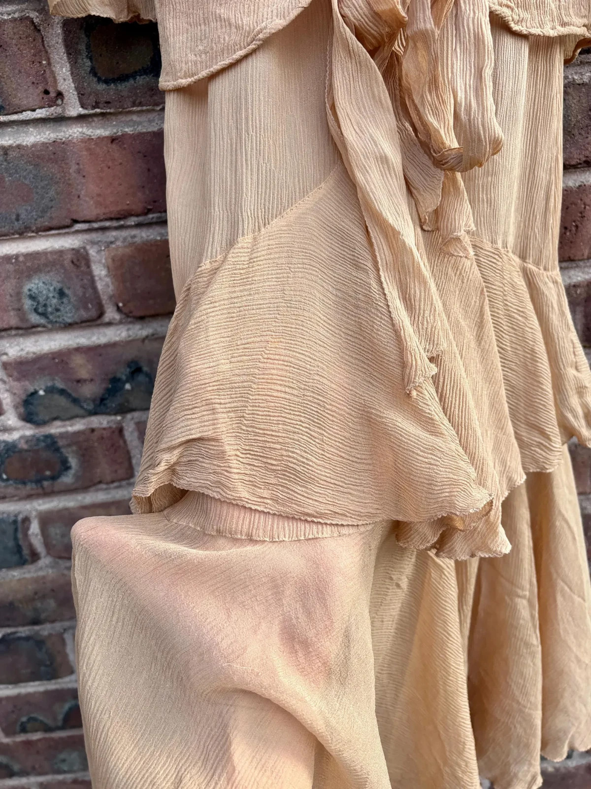 Antique 1920s Silk Chiffon Rhinestone Two Piece Dress and Wrap Top Small