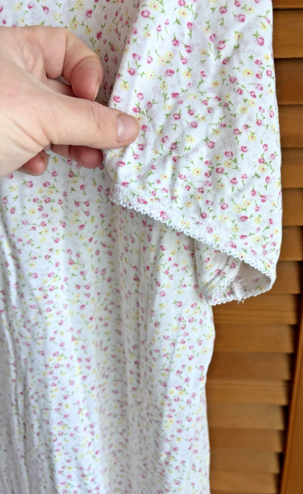1990s VINTAGE Lands’ End Direct Merchants Pink and Yellow Floral Night dress