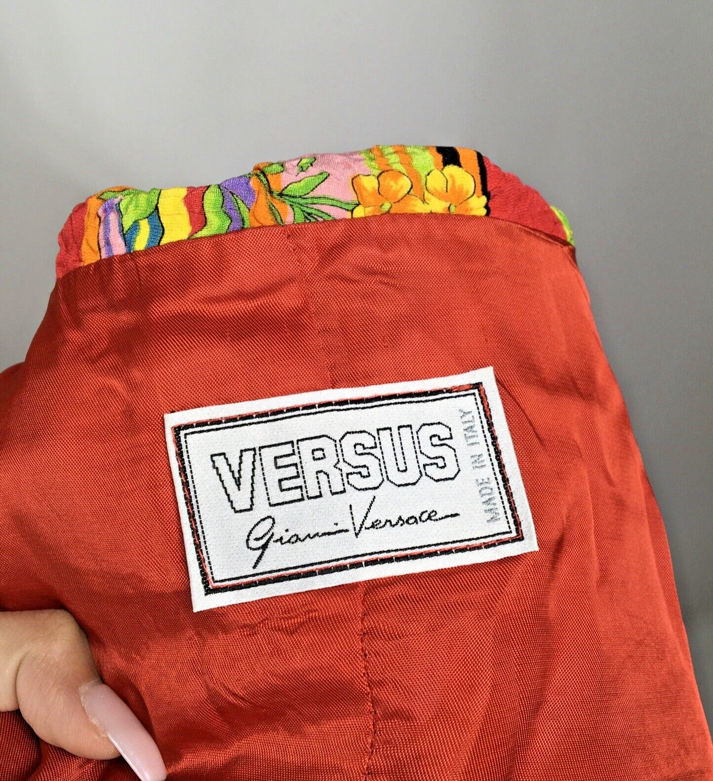 Vintage 1990s Versus Versace Floral Short Sleeve Blazer Jacket Top Size S/M