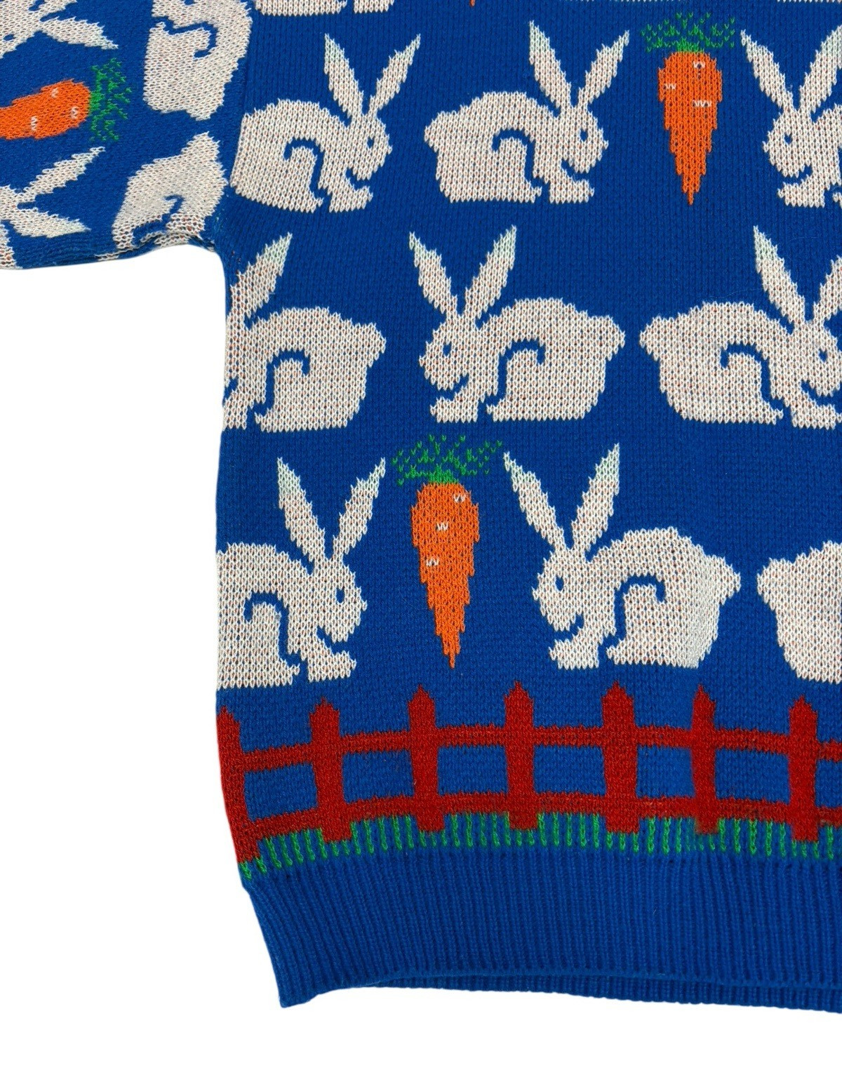Jane Adams Bunny Carrot Knit Sweater Size M or L Acrylic Pullover Easter READ