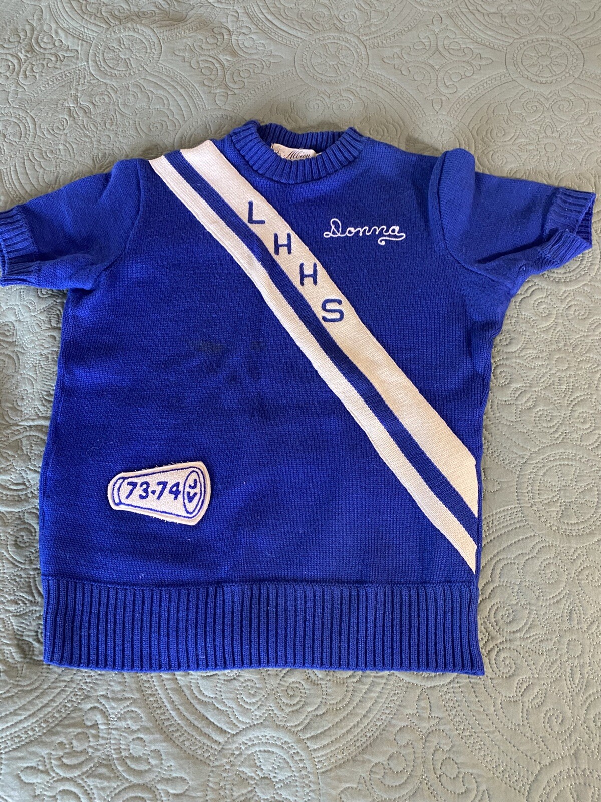Vintage La Habra High School Vintage Women cheer sweater 1970s 100% Virgin Wool