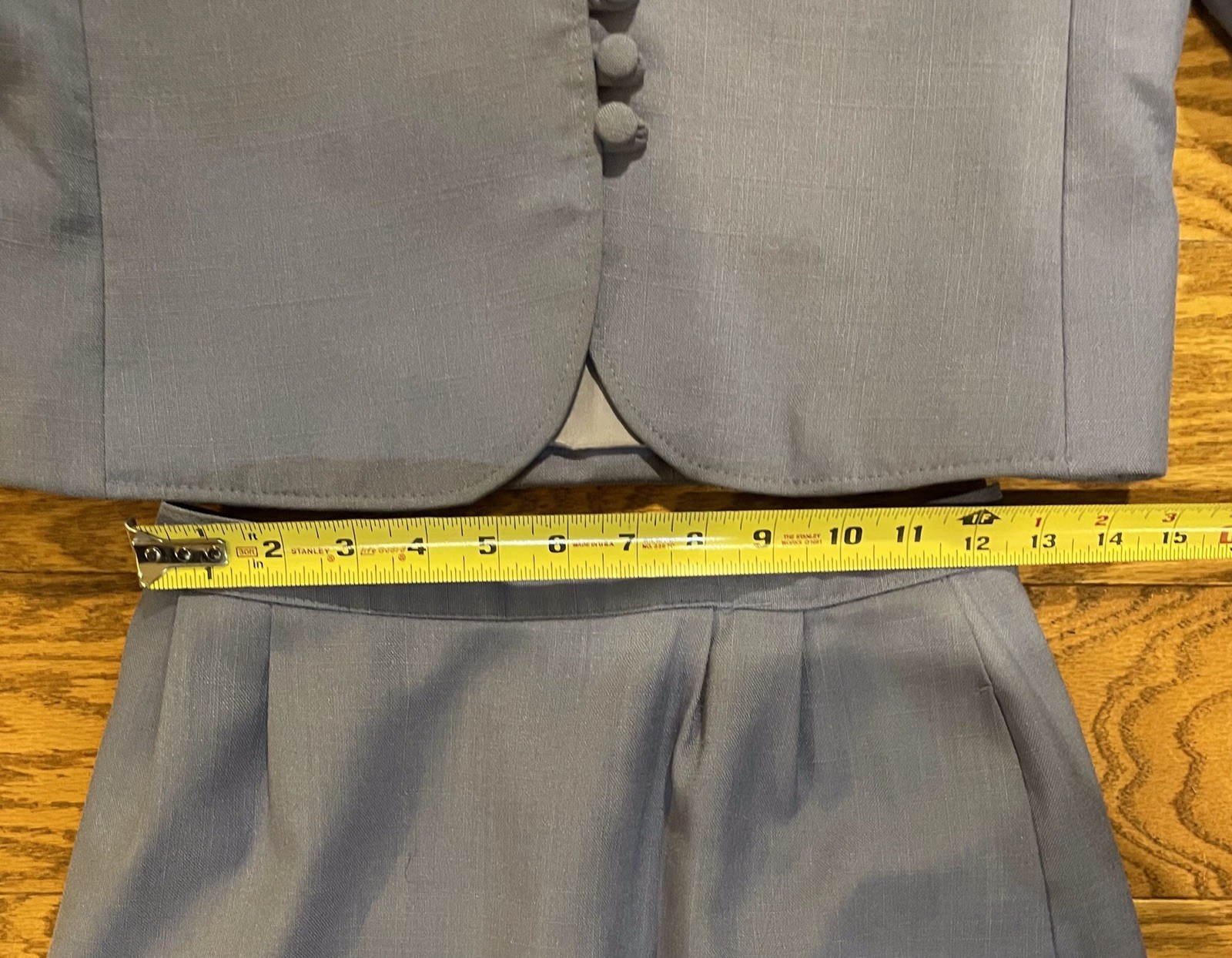 Vintage Jordache Suit Jacket Skirt Set Periwinkle Women Sz 8/9