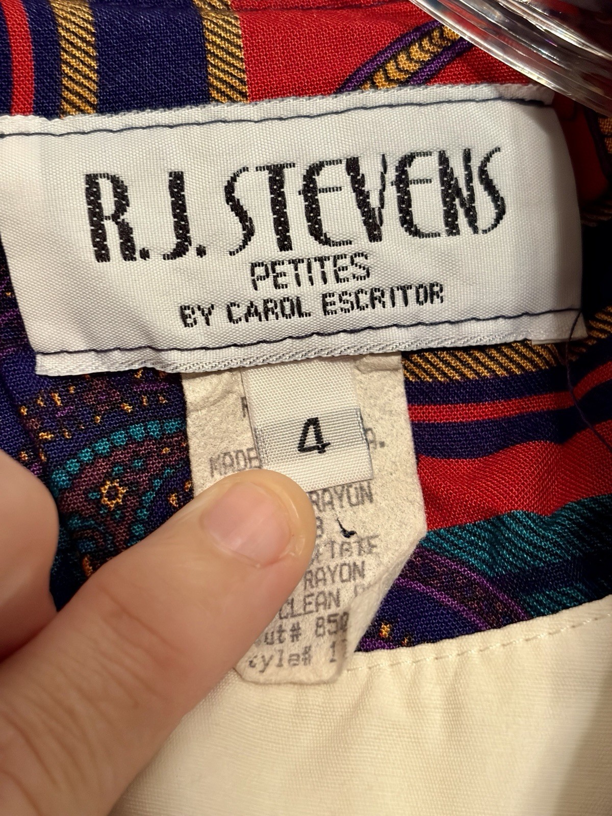80s RJ Stevens By Carol Escritor Paisley Midi Dress Size 4 Petite VTG