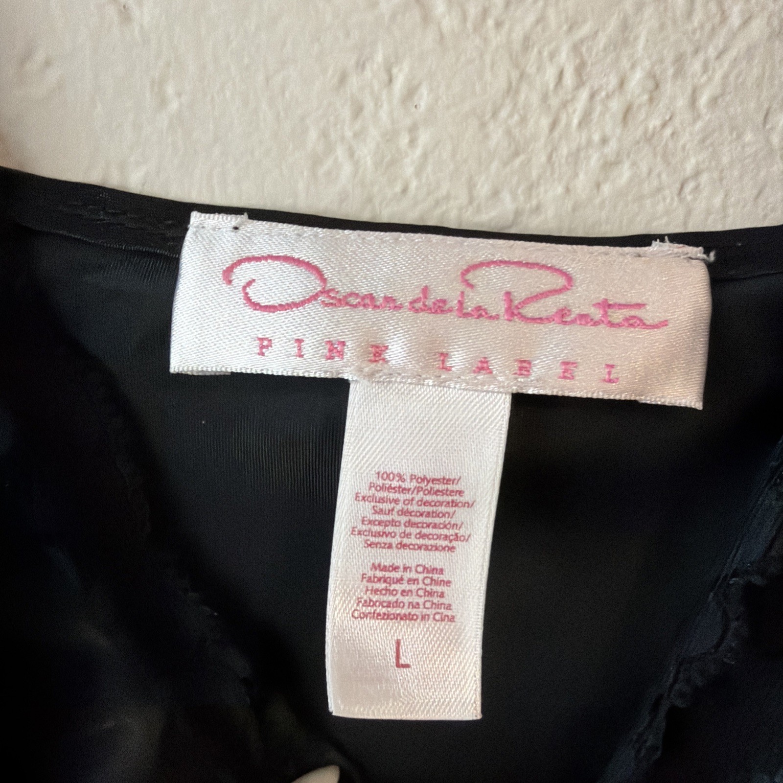 Vintage Oscar de la Renta Pink Label Navy Satin Lace Slip Dress Y2k L dainty