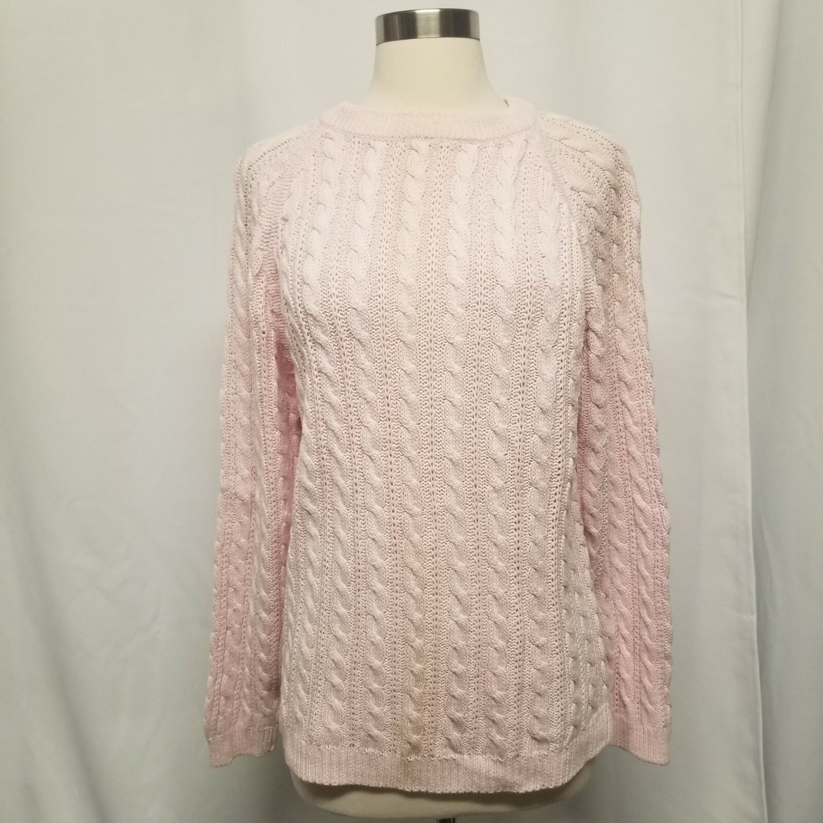 Vintage 90s y2k L.S.A. Classics Cable Knit Sweater Pink Woman’s M