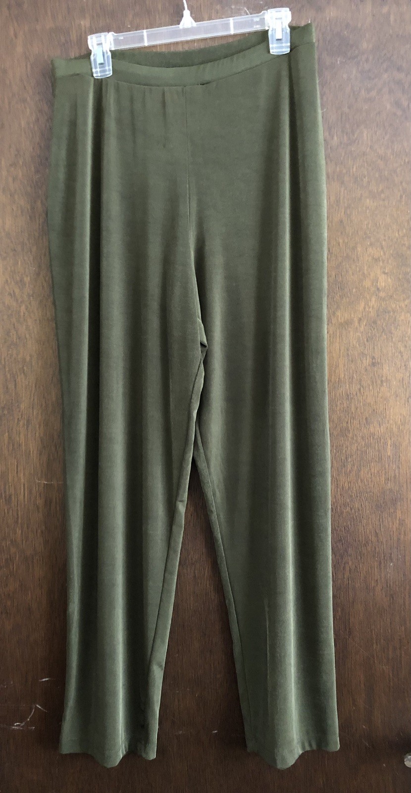 Womens Size L Green Polyester Spandex Stretch Studio Works 30 Inseam Pants 1980s