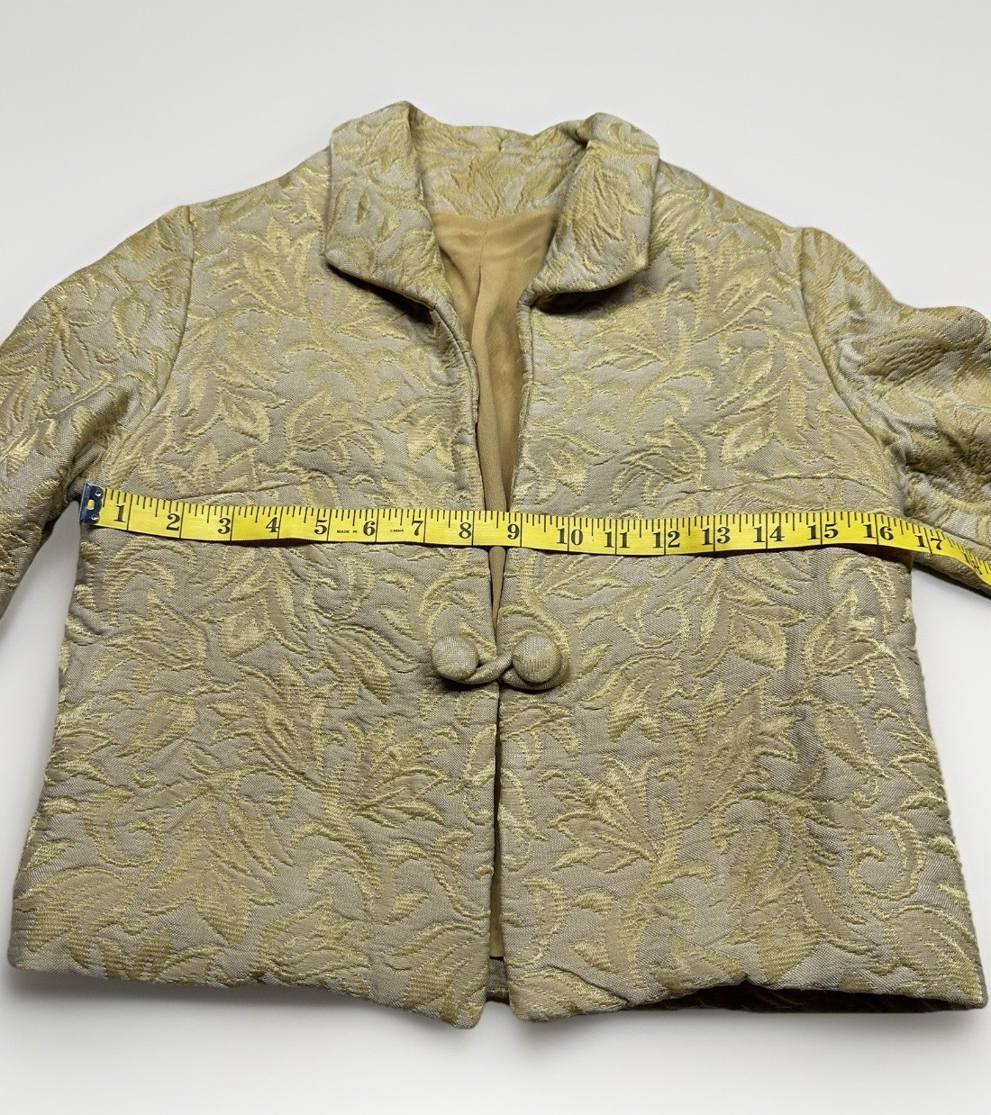 Vintage Womens Brocade 3-Piece Skirt Suit Size XS/S Gold Jacquard