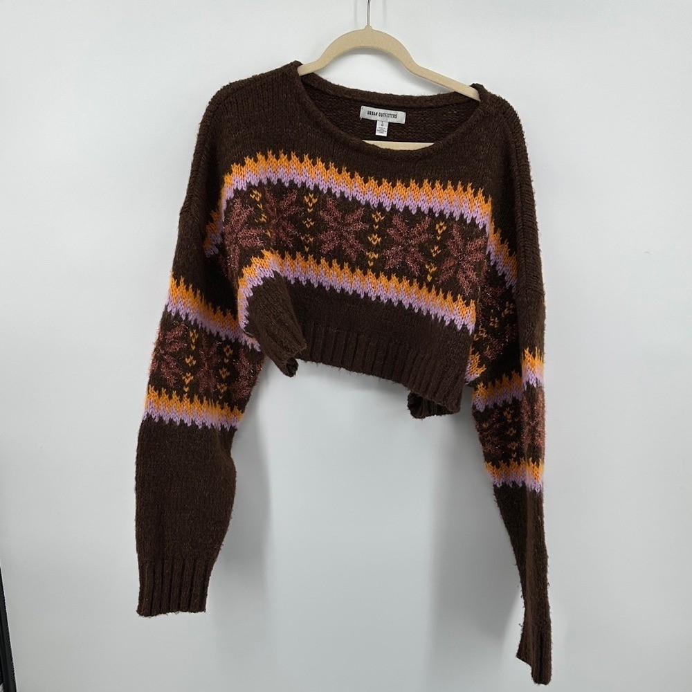 Forever21 Y2K Grandmacore Cottagecore Boho Multicolor Patterned Sweater SzL