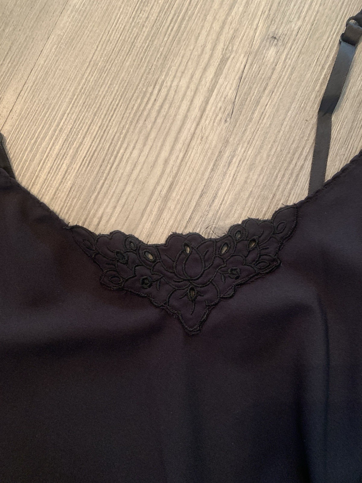 Vanity Fair Vintage Long Black Full Slip Dress 34 32”/40 Adjustable Strap 10-631