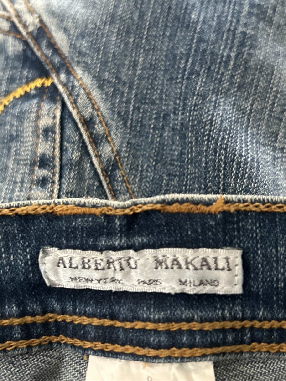 Alberto Makali 80s Vintage Embellished Designer Denim Jean Skirt Sz 8 RARE