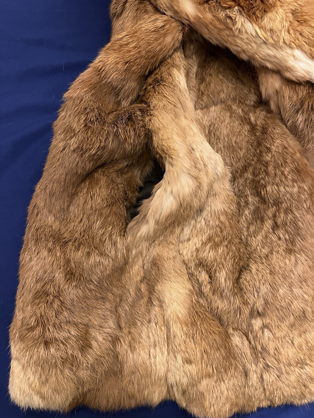 Vintage Real Fox Fur Coat Brown Red Hollywood Glam Mobwife Size Medium