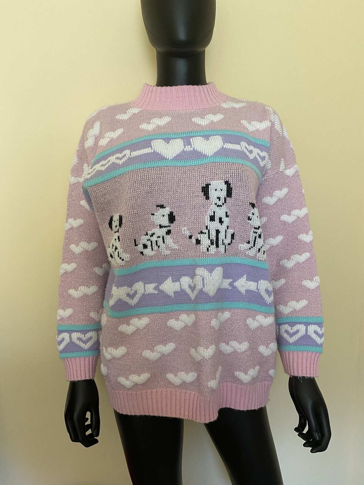 *vintage* 80’s adele knitwear sparkle dalmation sweater