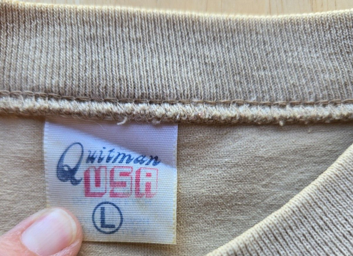 Vintage Quitman USA Brand Women’s Large Cream-Color Long Sleeve Shirt Bunny READ