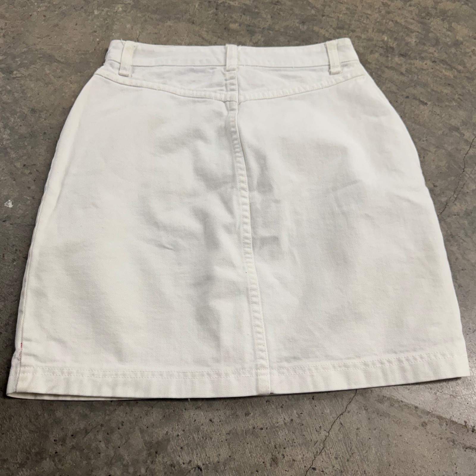 Esprit White Button A- line Mini Skirt S/5 Basics Western Y2k Retro Classic