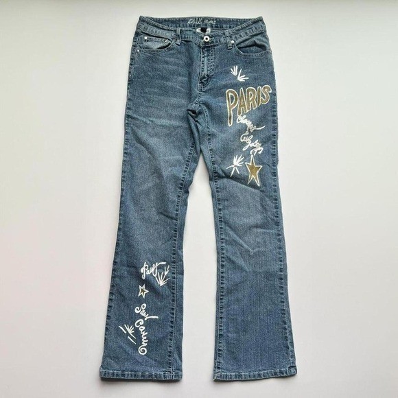 Apollo Jeans Vintage Bootcut Low Rise with Paris Painted Graphics