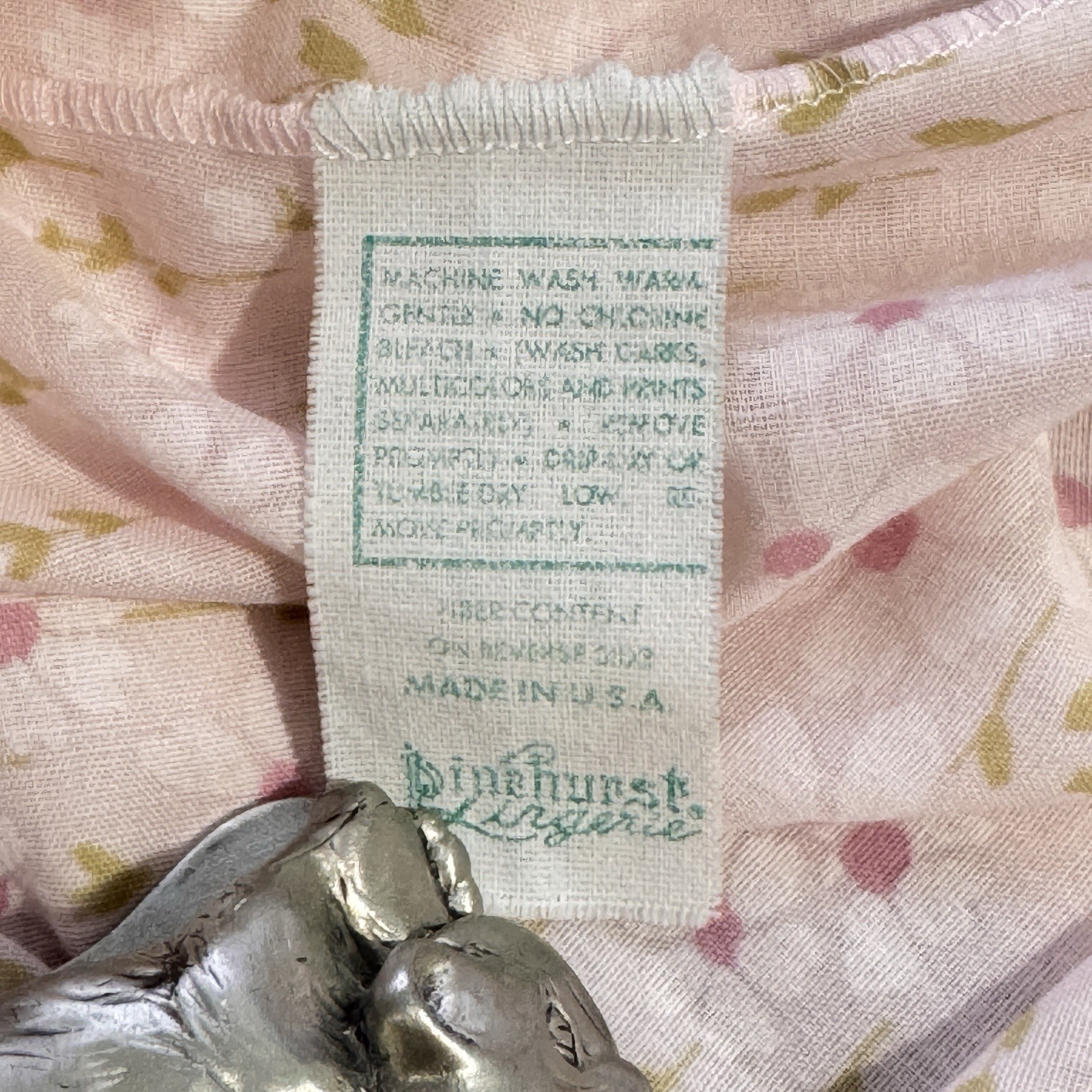 VTG Pinehurst Lingerie Nightgown Robe 2 Piece Pink Cotton Blend Women’s Small