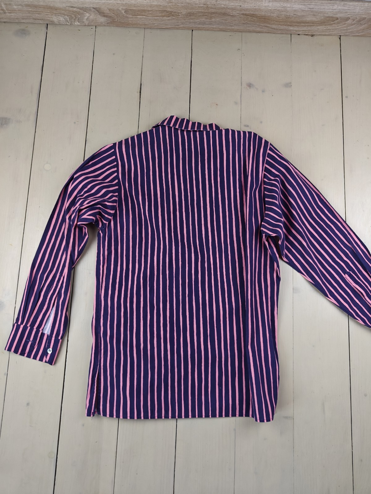 Vintage Marimekko Jokapoika Piccolo Shirt Navy Pink Striped Size 37