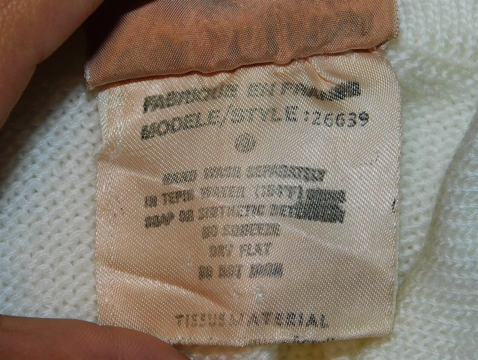 Vintage COURREGES Paris White Tie Waist Knit Cardigan Sweater Size B