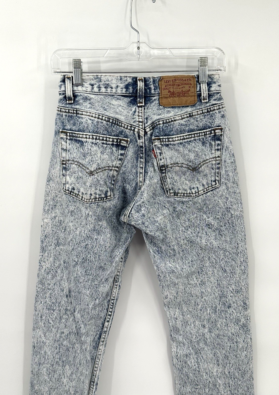 LEVIS 501 jeans acid wash blue 25W 31L US 2 4 vintage 80s 90s high rise straight
