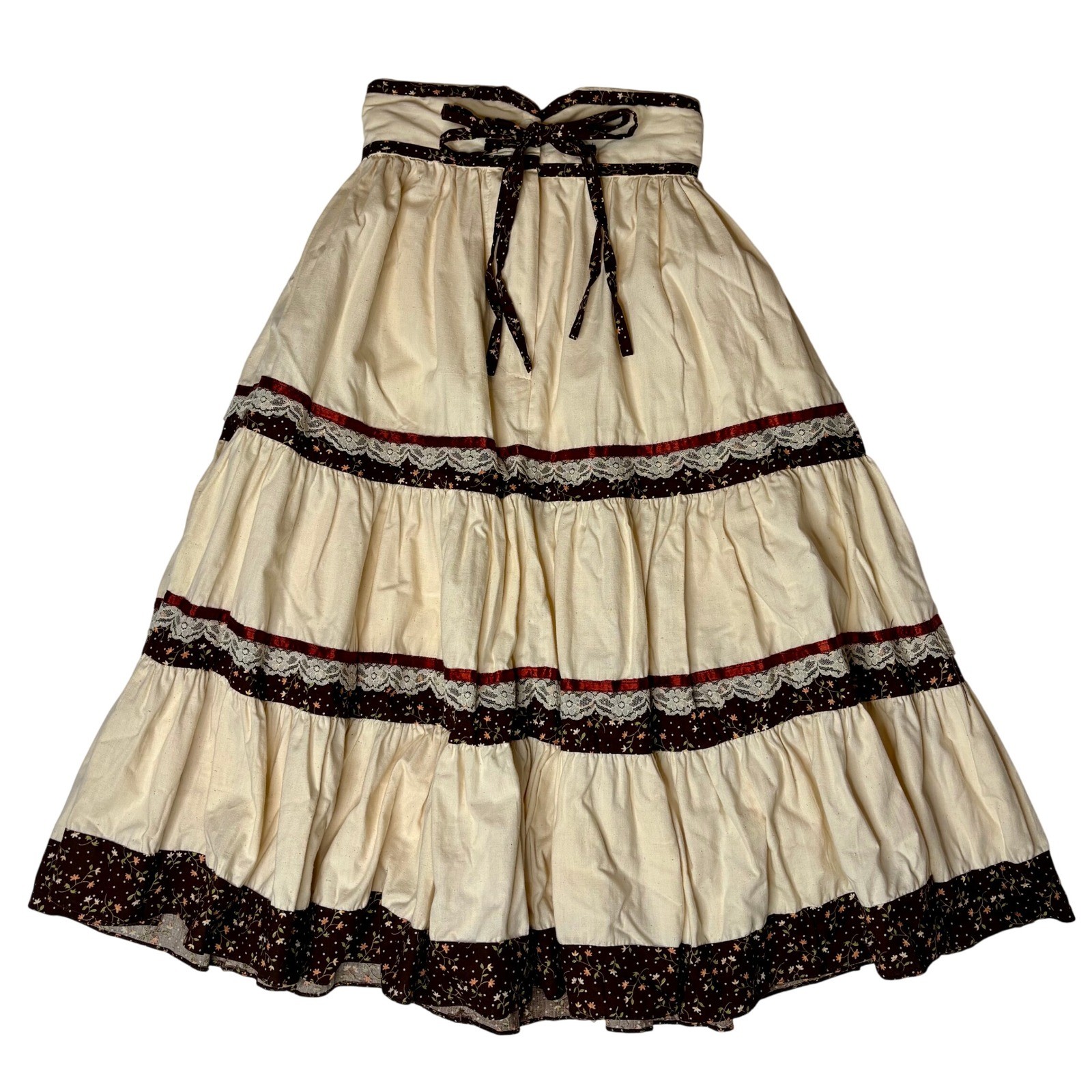 Vintage Gunne Sax Jessicas Gunnies Tiered Prairie Maxi Skirt Womens Jrs 5 XXS