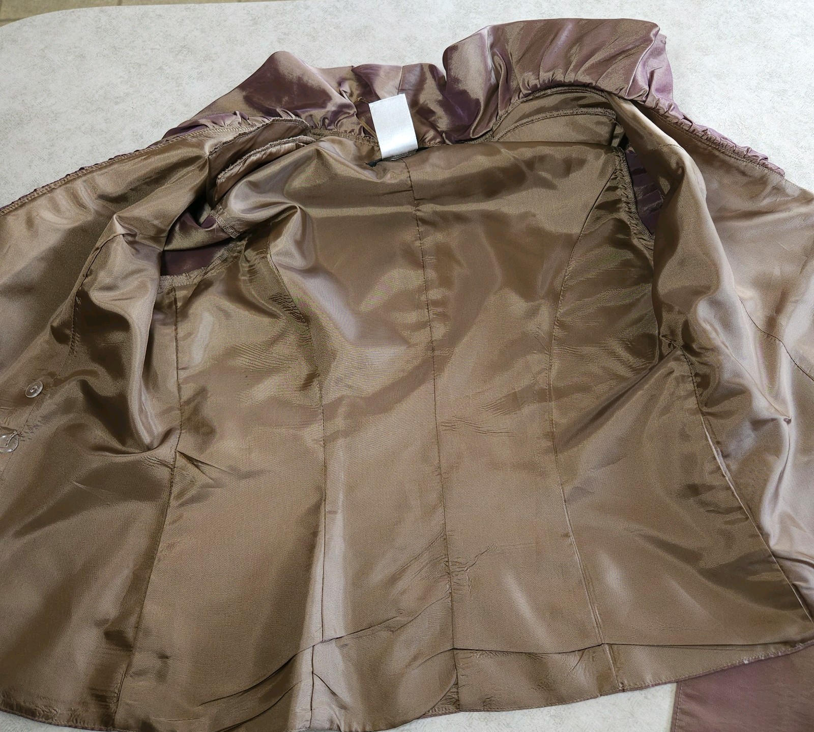 Vintage Alex Evenings Iridescent Taupe Purple Taffeta Wrap Blouse Top Size Small