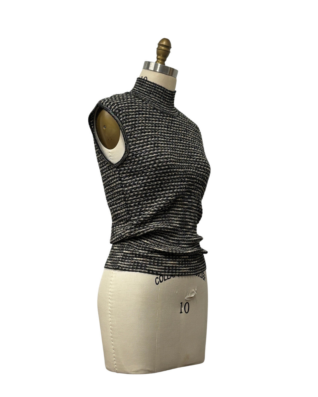 VINTAGE 2000s BLACK & GRAY MISSONI SLEEVELESS KNIT TOP | Y2K MISSONI TOP