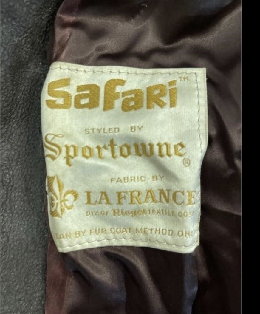 Vintage 1960s Faux Leopard Coat Safari Sportowne La France Swing Women’s Size 8