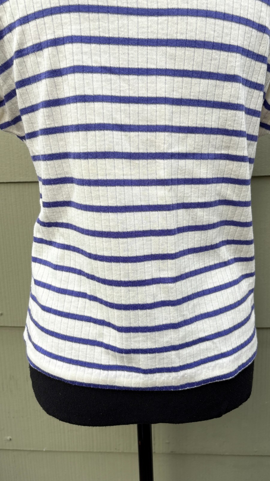 vtg 60s 70s Mod Nautical Geometric Striped Dolman Sleeve Bateau Cotton Knit Top