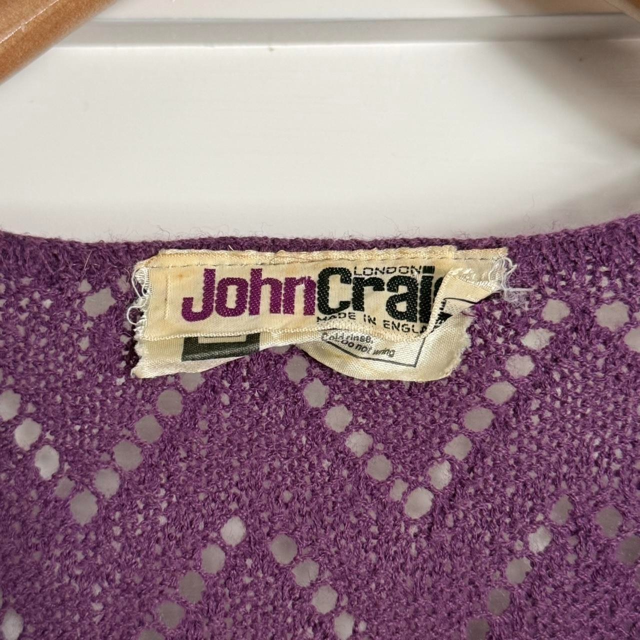 Vintage 70s/80s John Craig Chevron Purple Flutter Sleeve Knit Top – Boho Twee