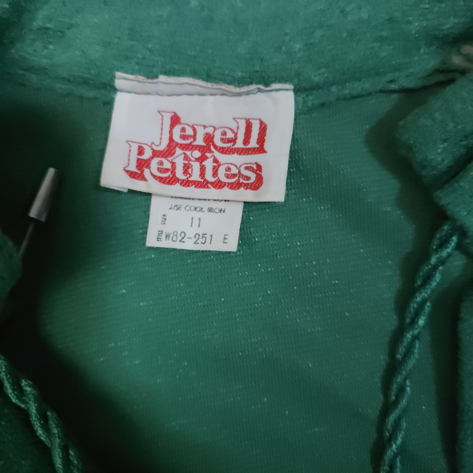 Vtg 1970s Terry Cloth Green Tube Top Dress Vest Set Braided Trim Disco Glam Med