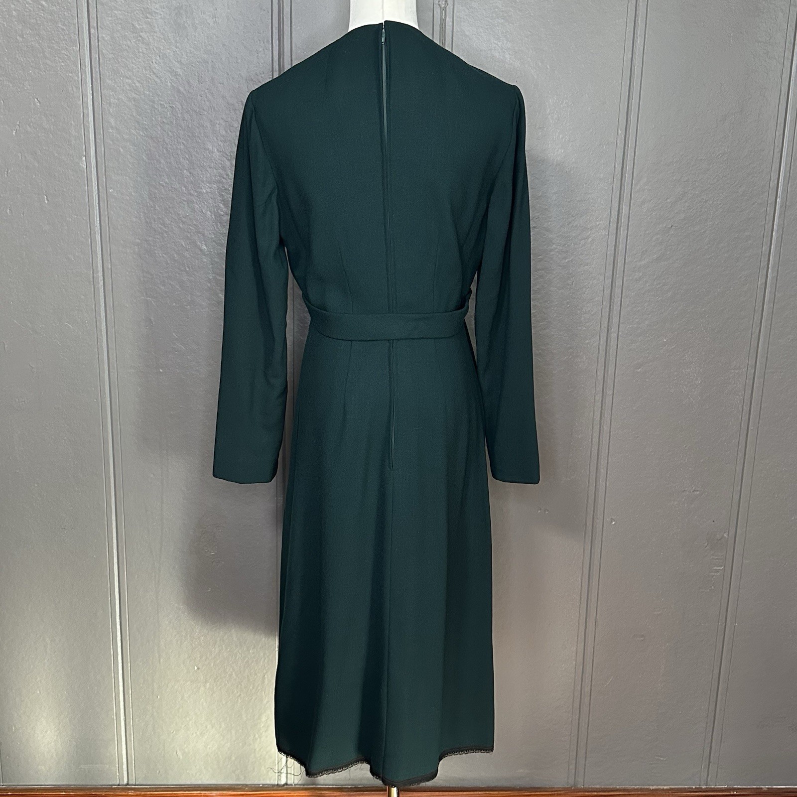 Vintage 70s Mollie Parnis Boutique Dark Green Dress