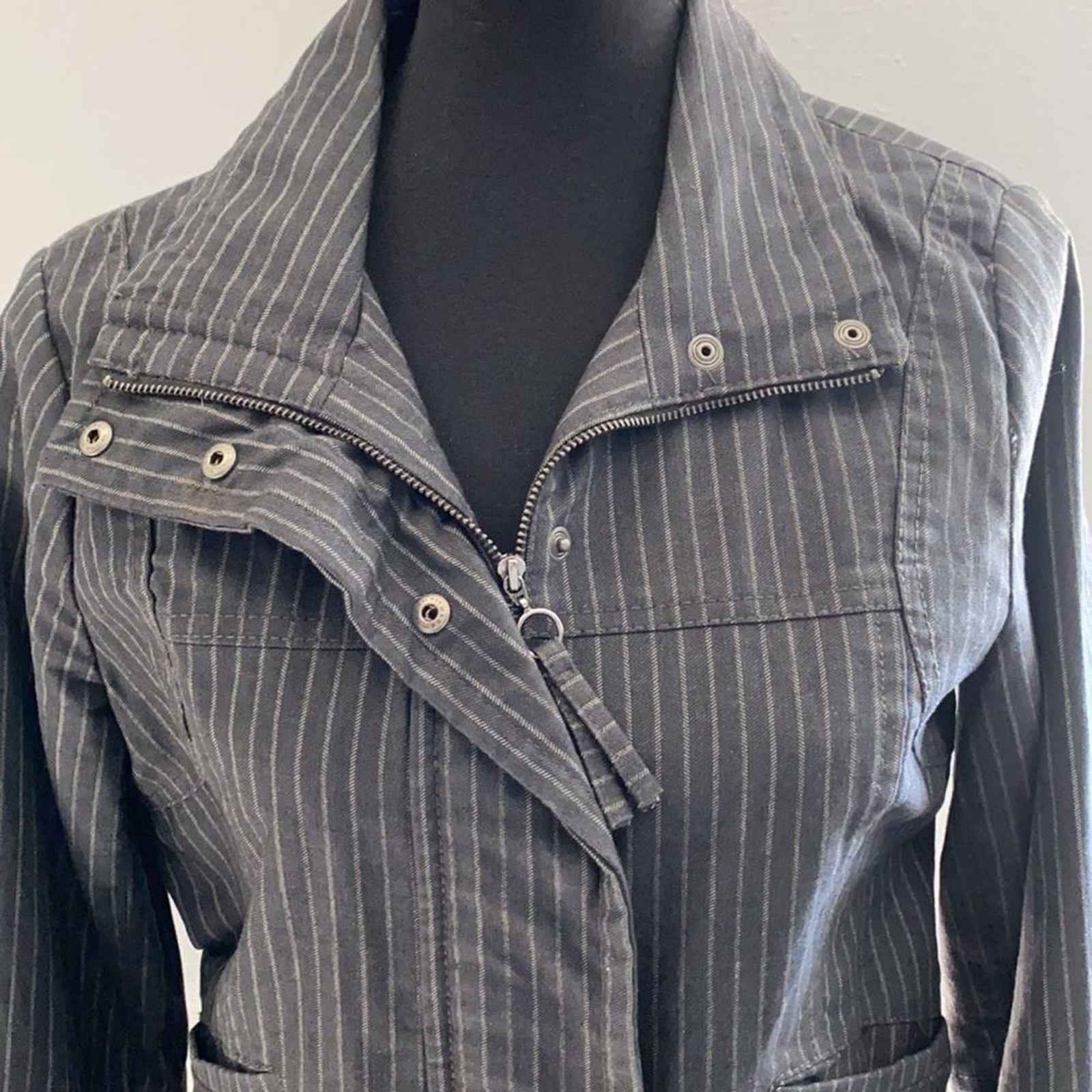 Black & grey zip up bomber jacket size Large