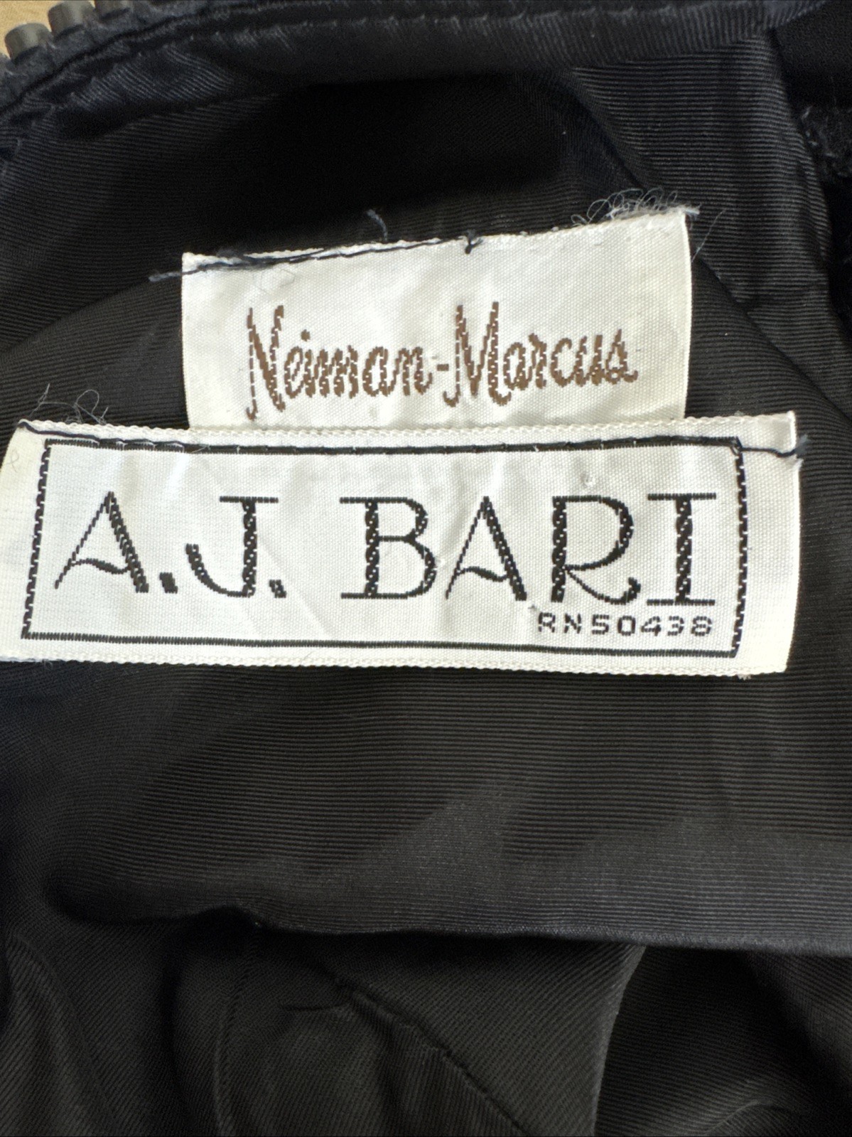 Vintage Neiman Marcus A.J. Bari Black Velvet Dress Size 4