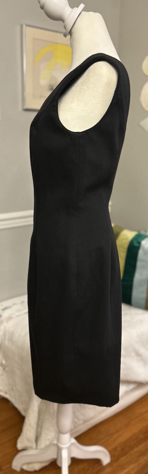 Vintage Barboglio Cristina Jan Dress Black Plunge Back Ribbed 8